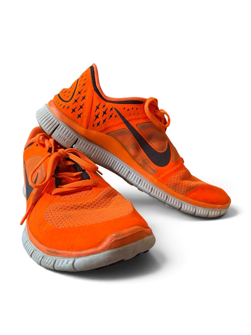 Nike Bright Orange Low-Top Running Sneakers with Black Swoosh